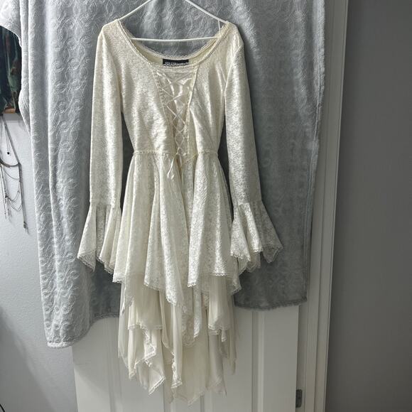 Subterranea Beautiful Early 2000 Ivory Lace Boho/ Renaissance/ Medieval Dress - Picture 1 of 4
